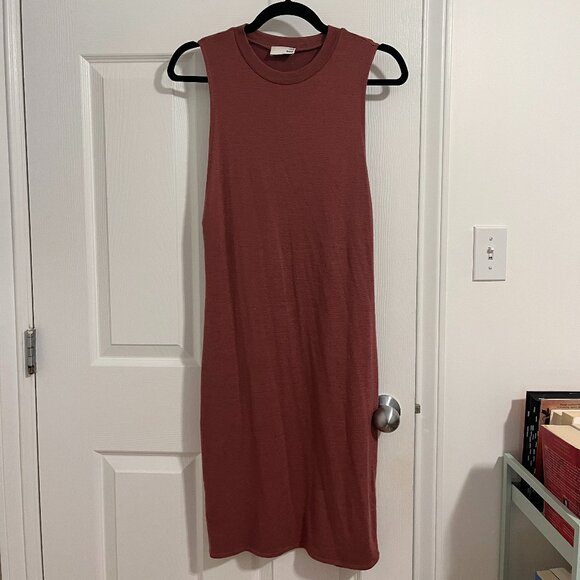 Aritzia - Wilfred Free - Pink Bodycon Cotton Midi Dress - Size M - Picture 1 of 3